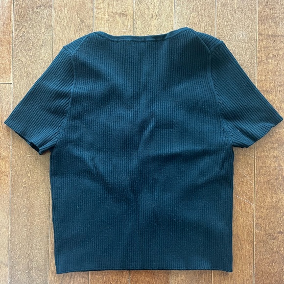Black Madewell square-neck crop sweater tee (ribbed) - Picture 3 of 3